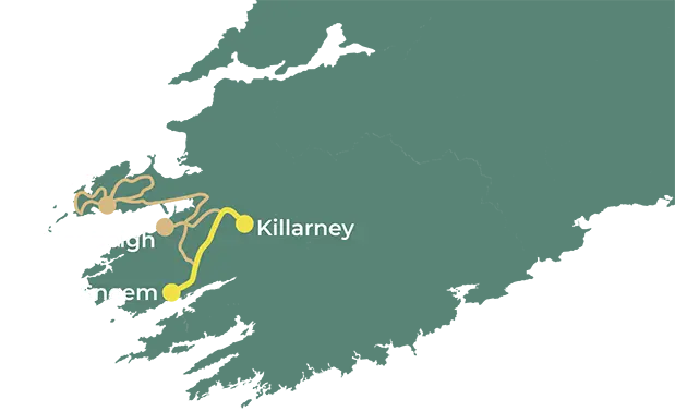 Southwest of Ireland – The Kingdom of Kerry day 2 map
