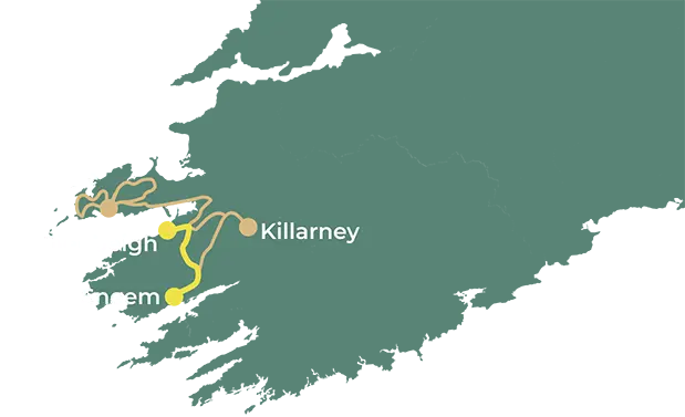 Southwest of Ireland – The Kingdom of Kerry day 3 map