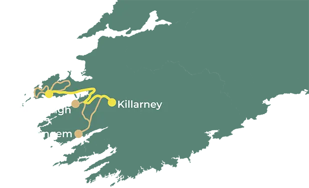 Southwest of Ireland – The Kingdom of Kerry day 5 map