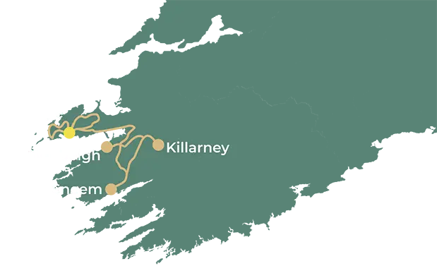 Southwest of Ireland – The Kingdom of Kerry day 8 map