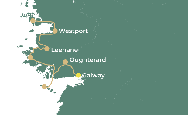 Guided bike tour in Connemara day 1 map