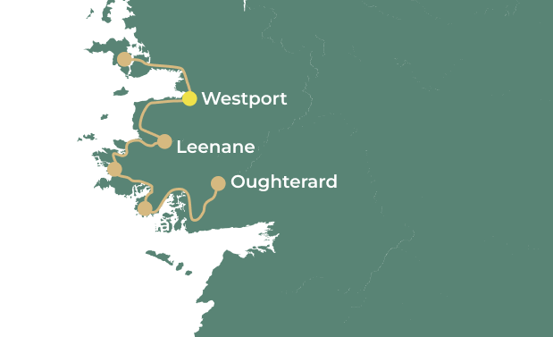 The Great Western Greenway and Connemara of Kerry day 1 map