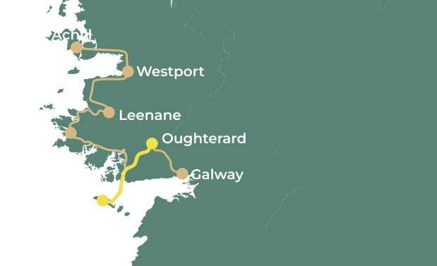 Guided bike tour in Connemara day 2 map