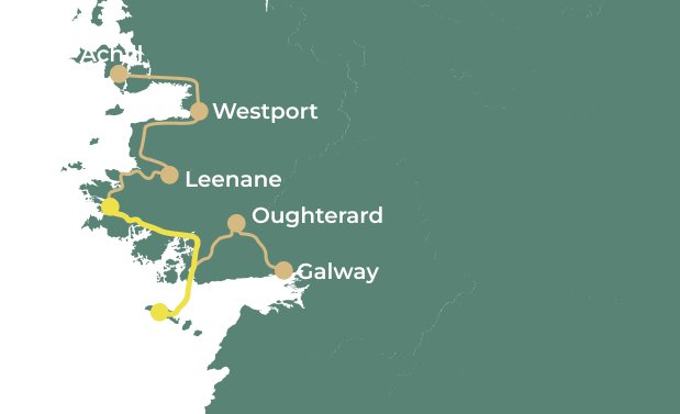 Guided bike tour in Connemara day 3 map