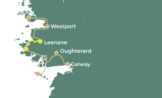 Guided bike tour in Connemara day 5 map
