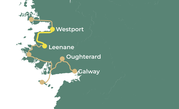 Guided bike tour in Connemara day 6 map
