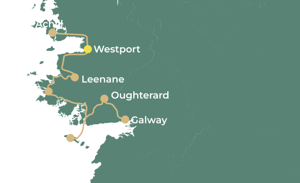 Guided bike tour in Connemara day 8 map